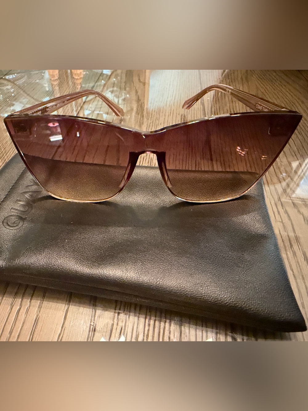 Quay Women’s Gradient Brown Cat-Eye Sunglasses - Fashion Shield Style
